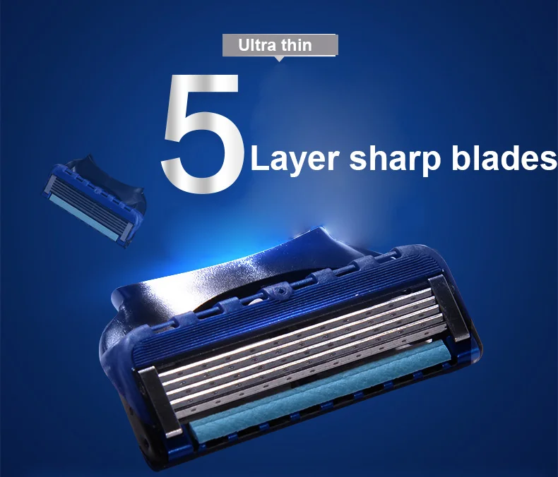 Gillette Fusion 5 Proglide Shaver Manual Safety Razor FlexBall Handle 5-layer Blade Refills for Men's Face Beard Shaving