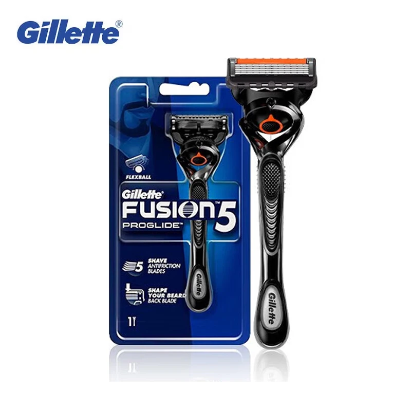 Gillette Fusion 5 Proglide Shaver Manual Safety Razor FlexBall Handle 5-layer Blade Refills for Men's Face Beard Shaving