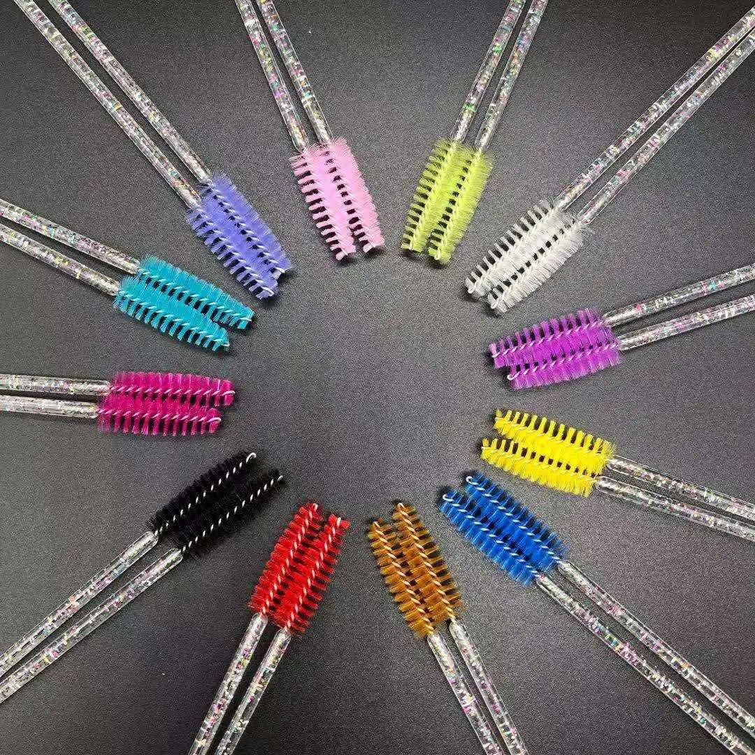 1000pcs Crystal Cleaning Brush Lash Wands Spoolie Eyelash Extension Mascara Brush