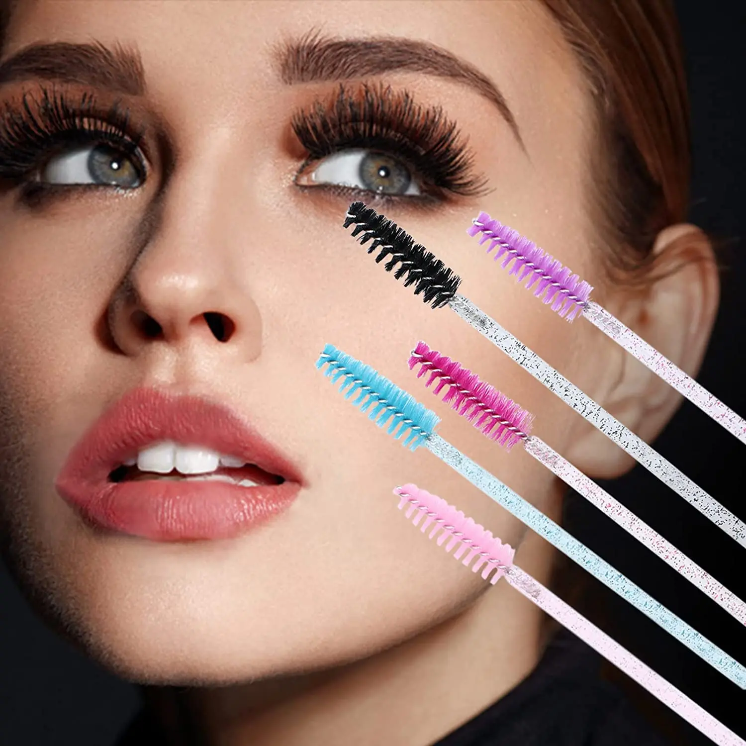 1000pcs Crystal Cleaning Brush Lash Wands Spoolie Eyelash Extension Mascara Brush