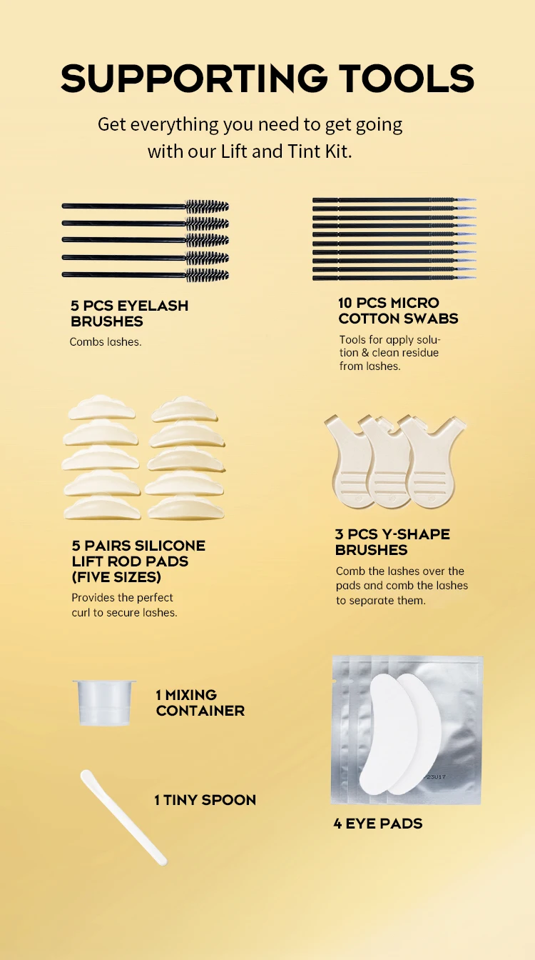 Gollee Lash and Brow Curling Perm Kit Natural Eyelash Lifting Perm Treatment Makeup Long Lasting 4-6 Weeks For Lash Curler Perm