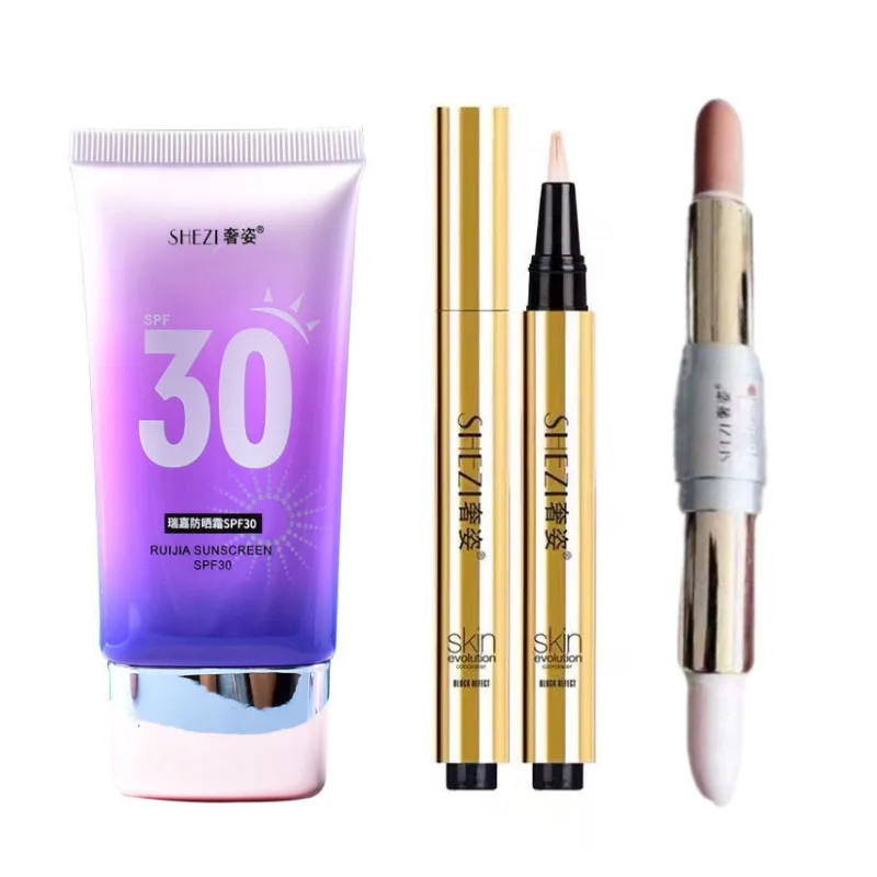 Mack Andy Ballet Loose Setting Powder Colour Diary Black Pearl Magic Air Cushion and Shezi Base Makeup Set Super Concealer Combo