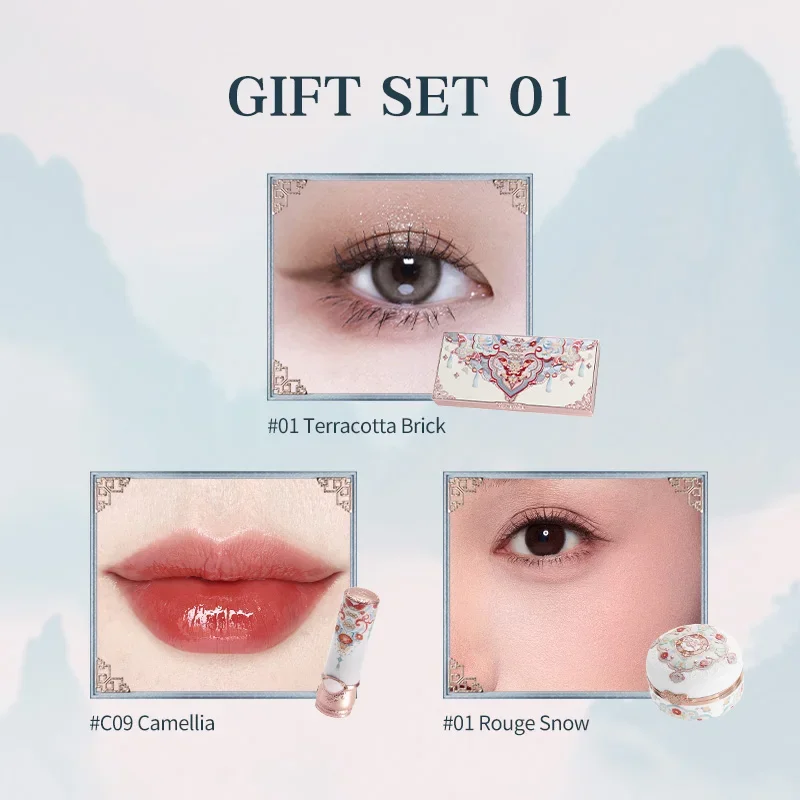 Makeup Set Flower Knows Butterfly Cloud Collar Collection Makeup Gift Set Includes Eyeshadow Blush Lipstick Vegan&Cruelty-Free