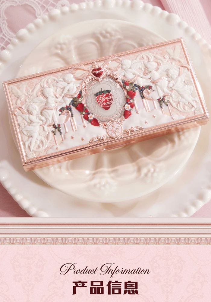 Flower Knows Strawberry Cupid Collection Facial Complexion Palette Blush Eyeshadow Highlighter Flower Know Face Bronzer Palette