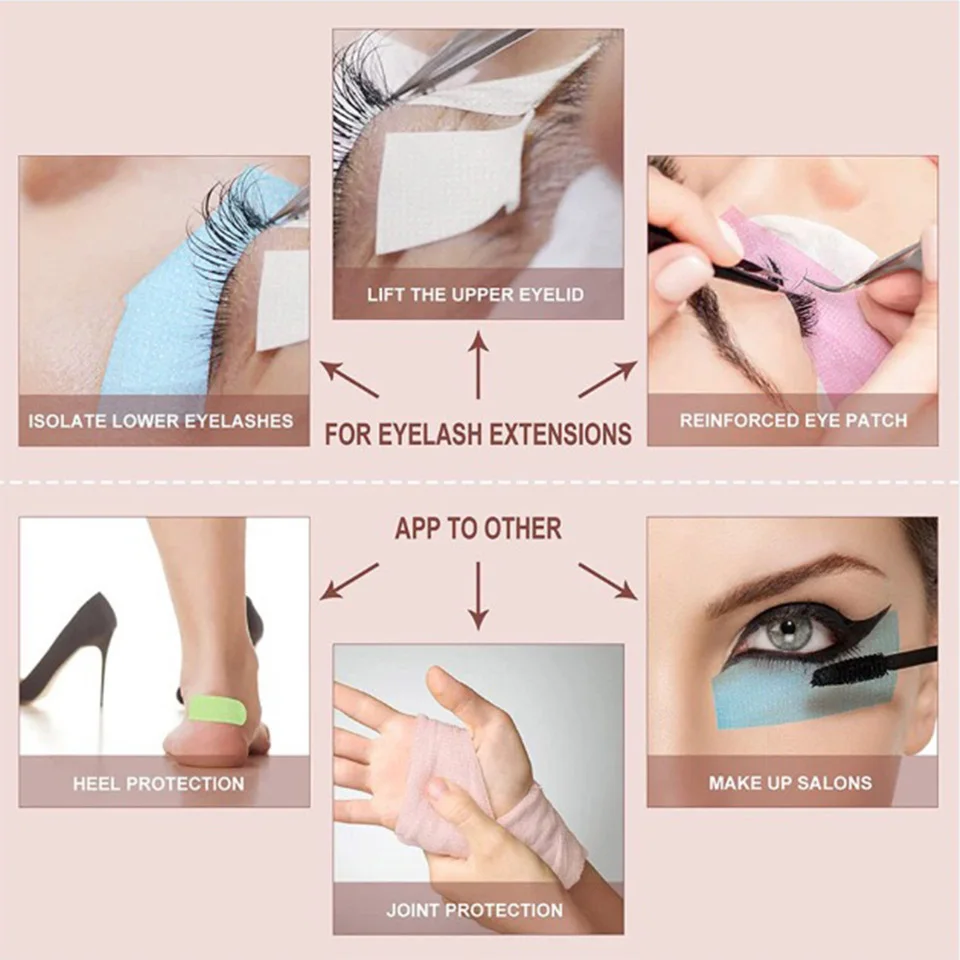 NEW 20Rolls Non-Woven Silicone Gel Tape Sensitive Skin Multi Use Breathable Microporous Color Gel Tape Eye Pad Makeup Patches