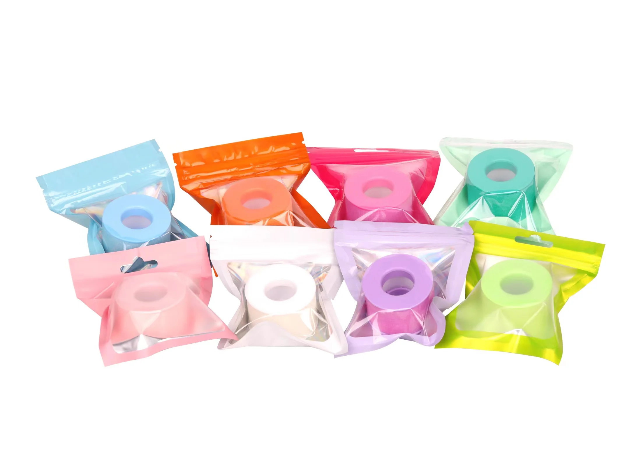 NEW 20Rolls Non-Woven Silicone Gel Tape Sensitive Skin Multi Use Breathable Microporous Color Gel Tape Eye Pad Makeup Patches