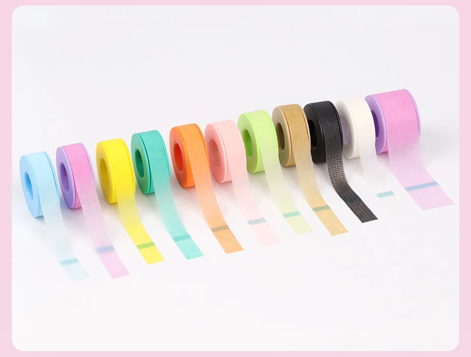 NEW 20Rolls Non-Woven Silicone Gel Tape Sensitive Skin Multi Use Breathable Microporous Color Gel Tape Eye Pad Makeup Patches