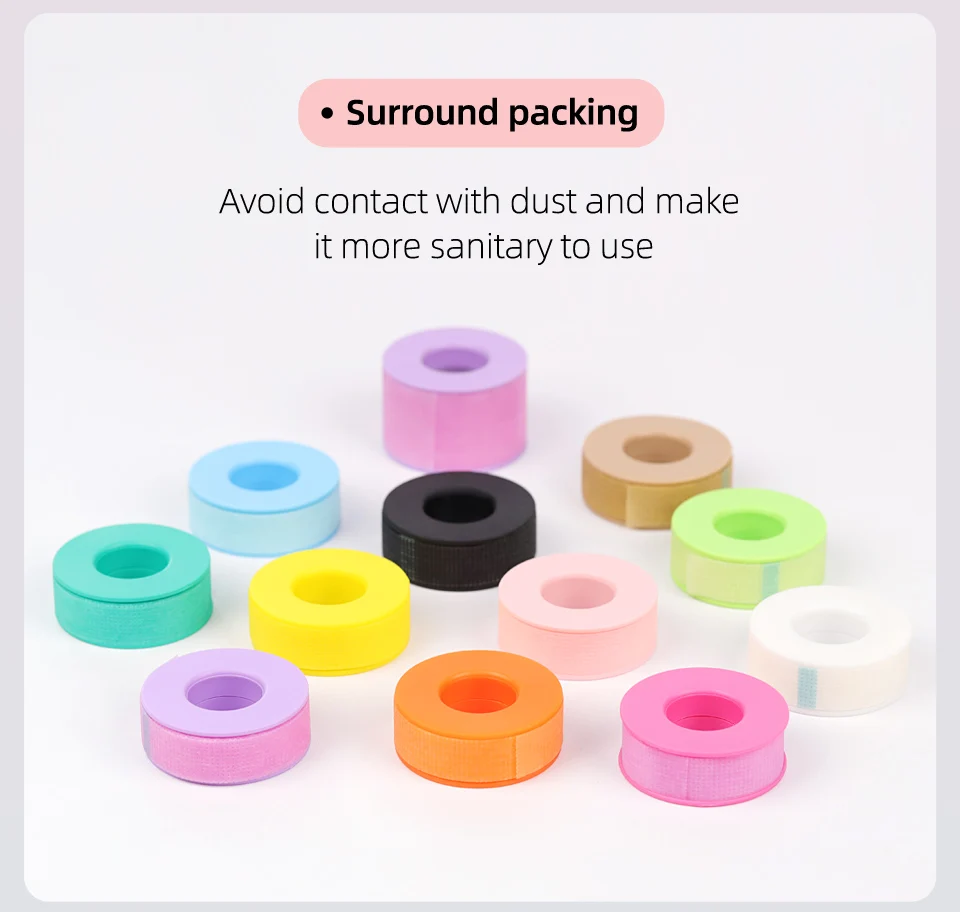 NEW 20Rolls Non-Woven Silicone Gel Tape Sensitive Skin Multi Use Breathable Microporous Color Gel Tape Eye Pad Makeup Patches