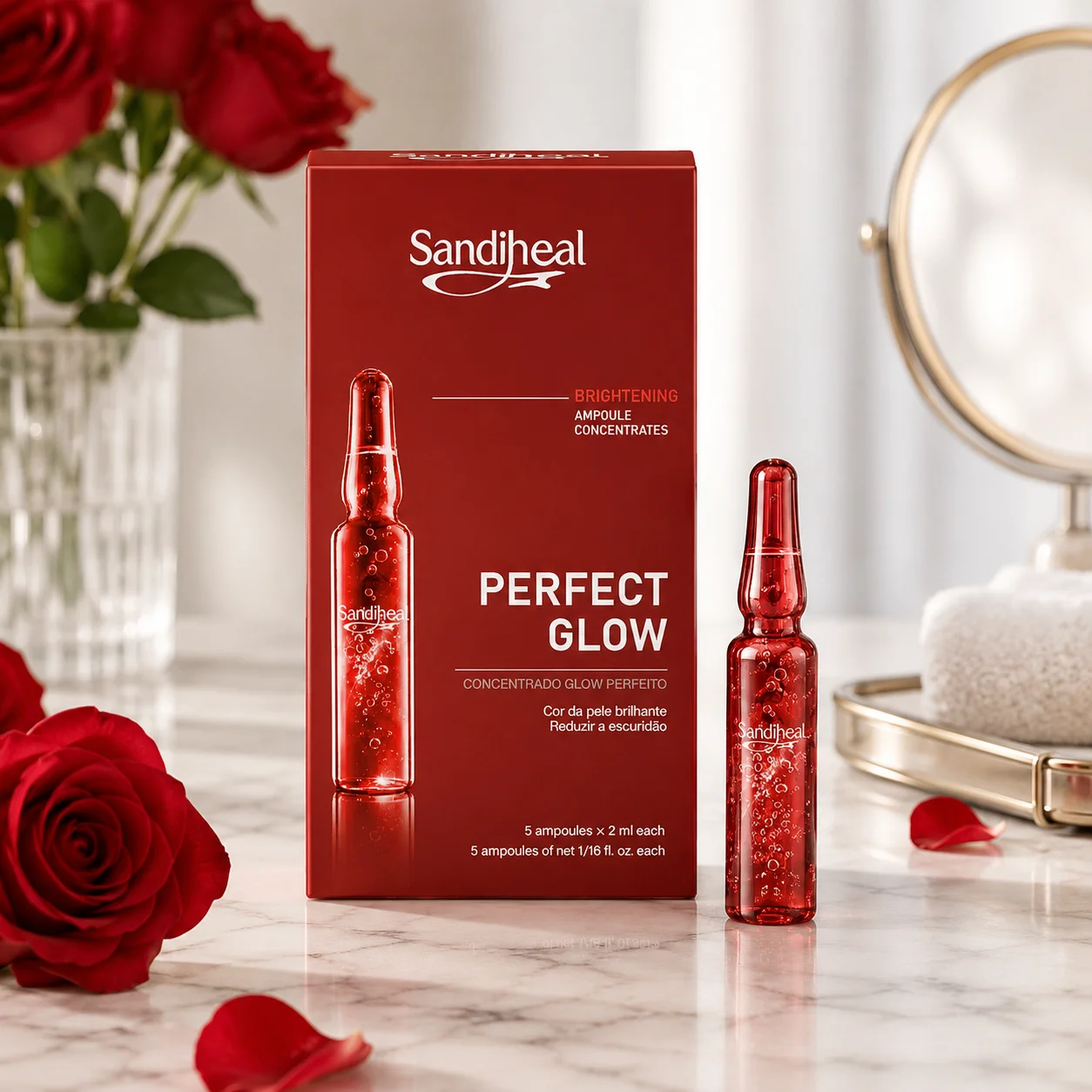 SandiHeal Glow Ampoules Concentrate Original Korean Skin Care Collagen Hydration Smoothing Lift Facial Care Repair Beauty Serum