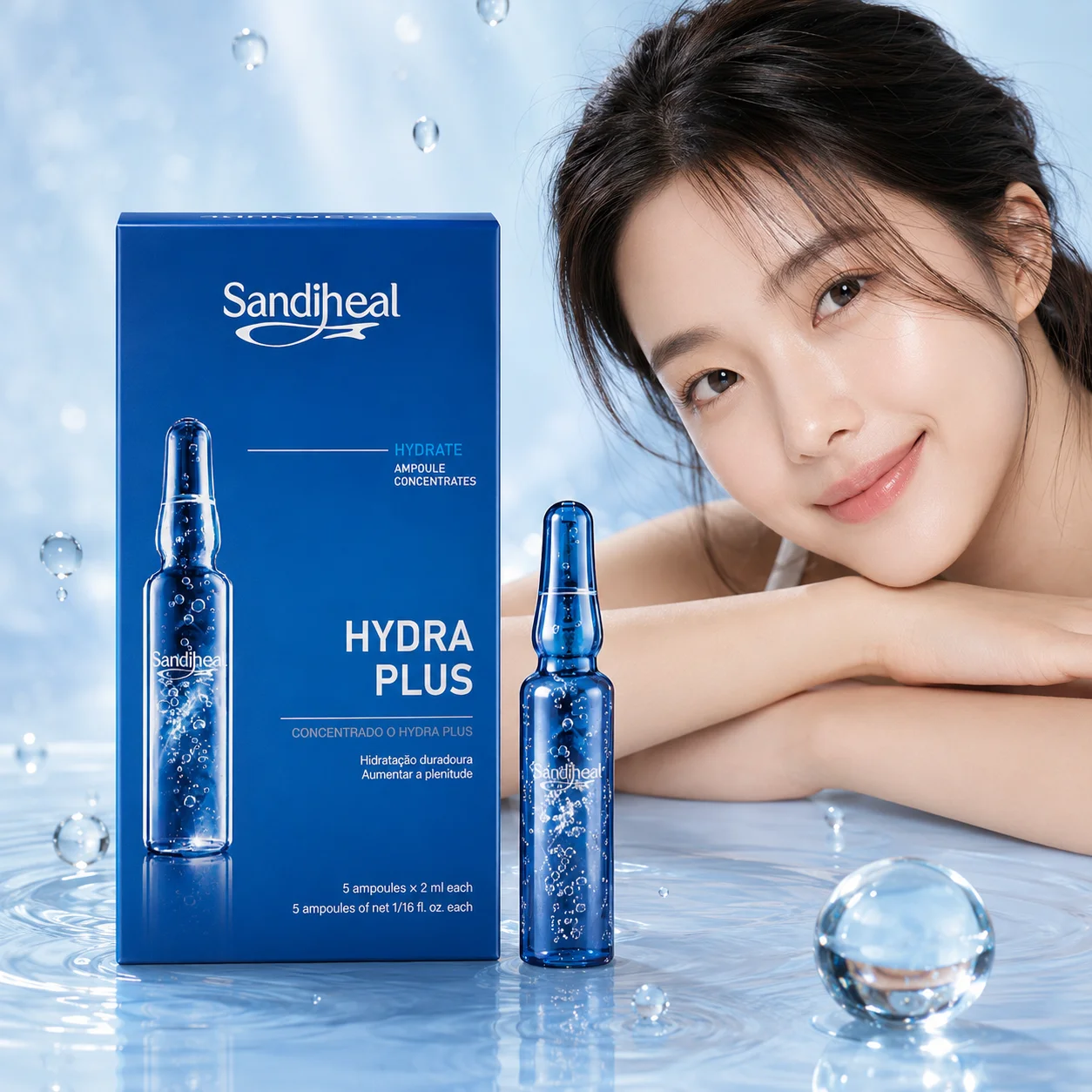 SandiHeal Glow Ampoules Concentrate Original Korean Skin Care Collagen Hydration Smoothing Lift Facial Care Repair Beauty Serum