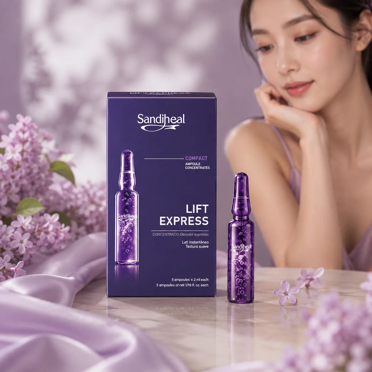 SandiHeal Glow Ampoules Concentrate Original Korean Skin Care Collagen Hydration Smoothing Lift Facial Care Repair Beauty Serum