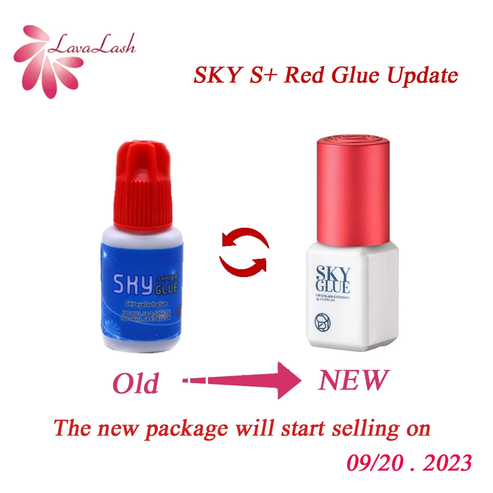 10 Bottles/Lot Original Korea Eyelash Extensions Sky Glue with Red Cap 1-2 Seconds Dry Time 6-7 Weeks Fastest and Strongest Glue