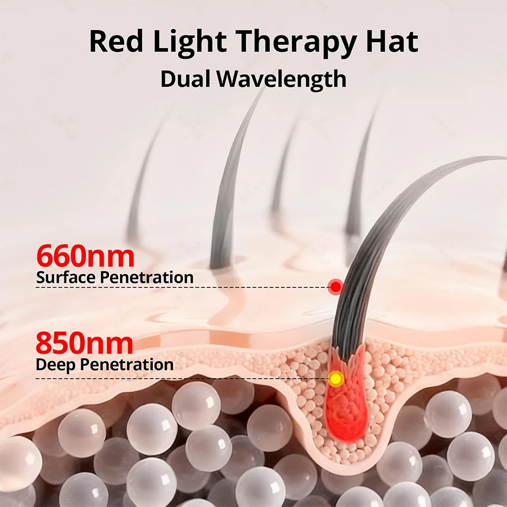 Red Light Therapy Cap for Hair, Upgraded 96 LEDs Red Light Therapy for Head, Infrared Light Therapy for Men & Women with Timer