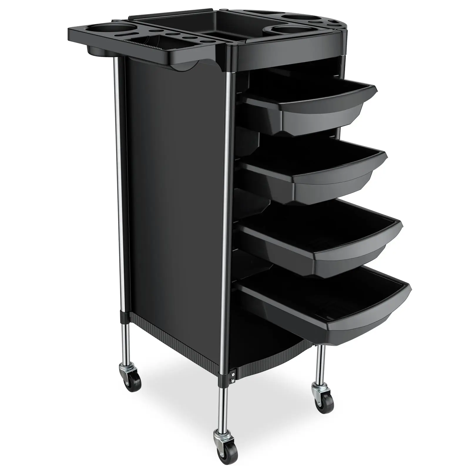 6-Tier Mobile Beauty Cart, Salon Trolley with Wheels - Space Saving Storage for Hair Stylist, Barber, SPA & Tattoo Equipment