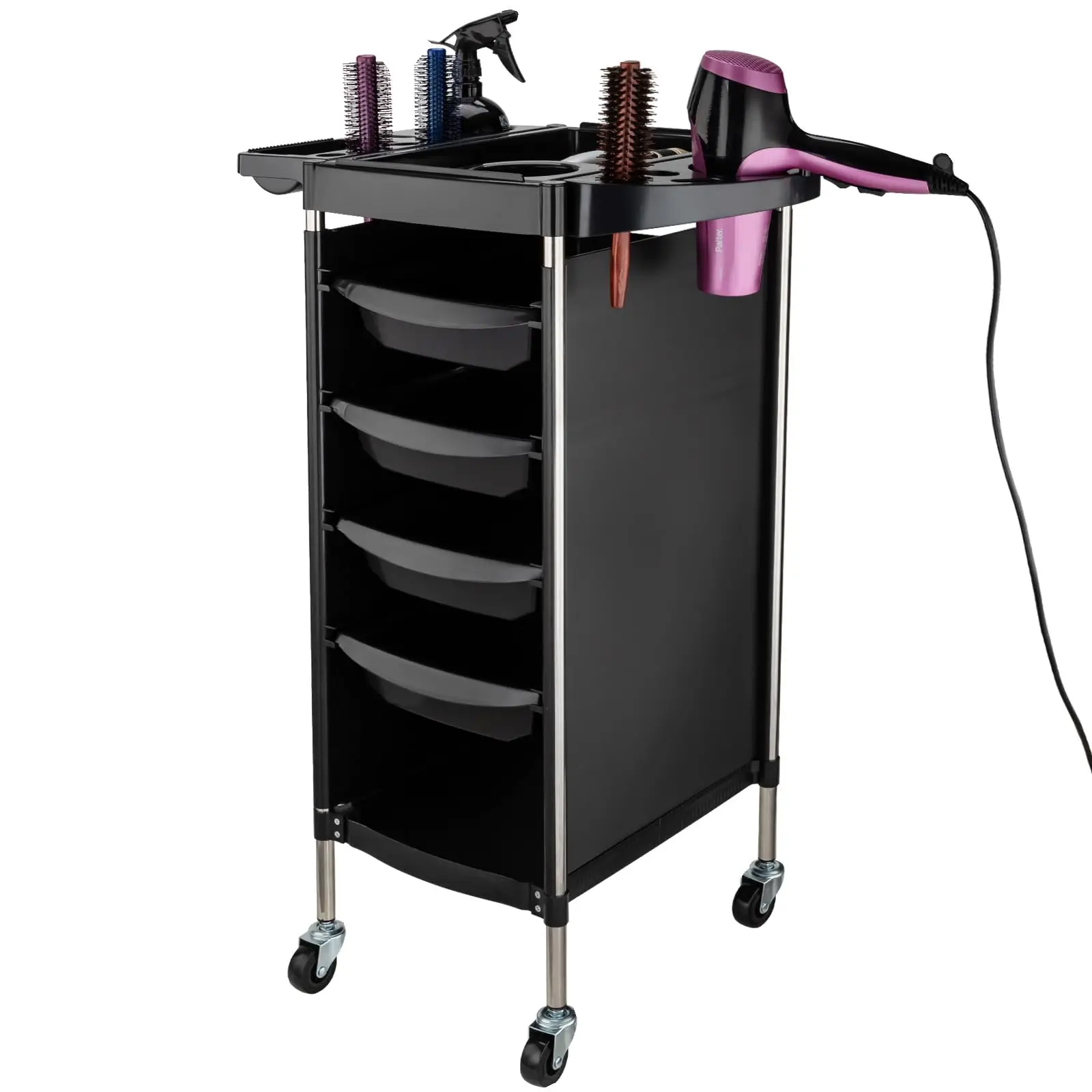6-Tier Mobile Beauty Cart, Salon Trolley with Wheels - Space Saving Storage for Hair Stylist, Barber, SPA & Tattoo Equipment