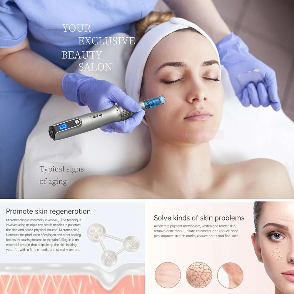 Dr. pen Ultima M8S Wireless Professional Derma Pen with 12 Needle Microneedle Anti Backflow Micro Pen 0.25 MM Needle length