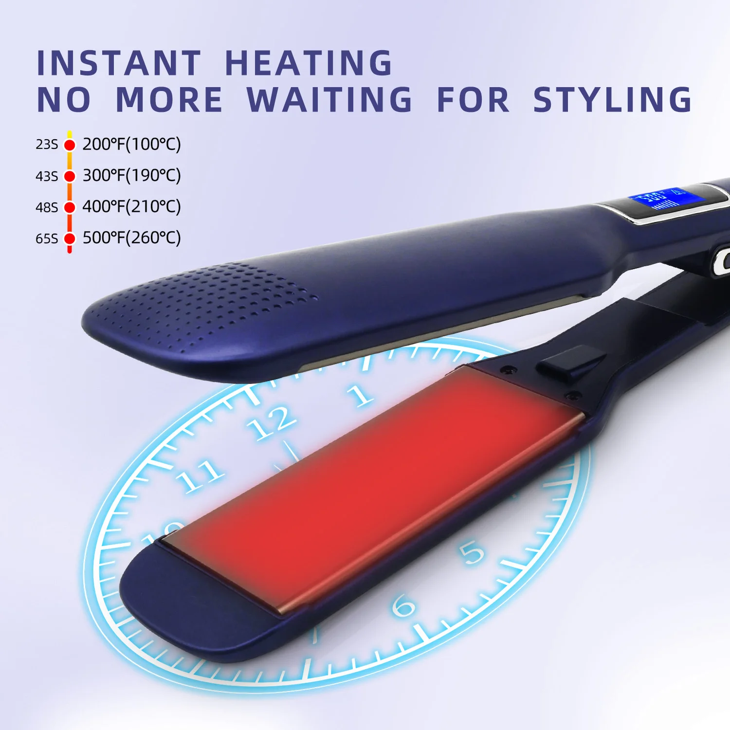 2 In 1 Hair Straightener and Curler High Temperature 500℉ / 260°C Smooth Frizz Flat Iron Dual Voltage For Salon Travel