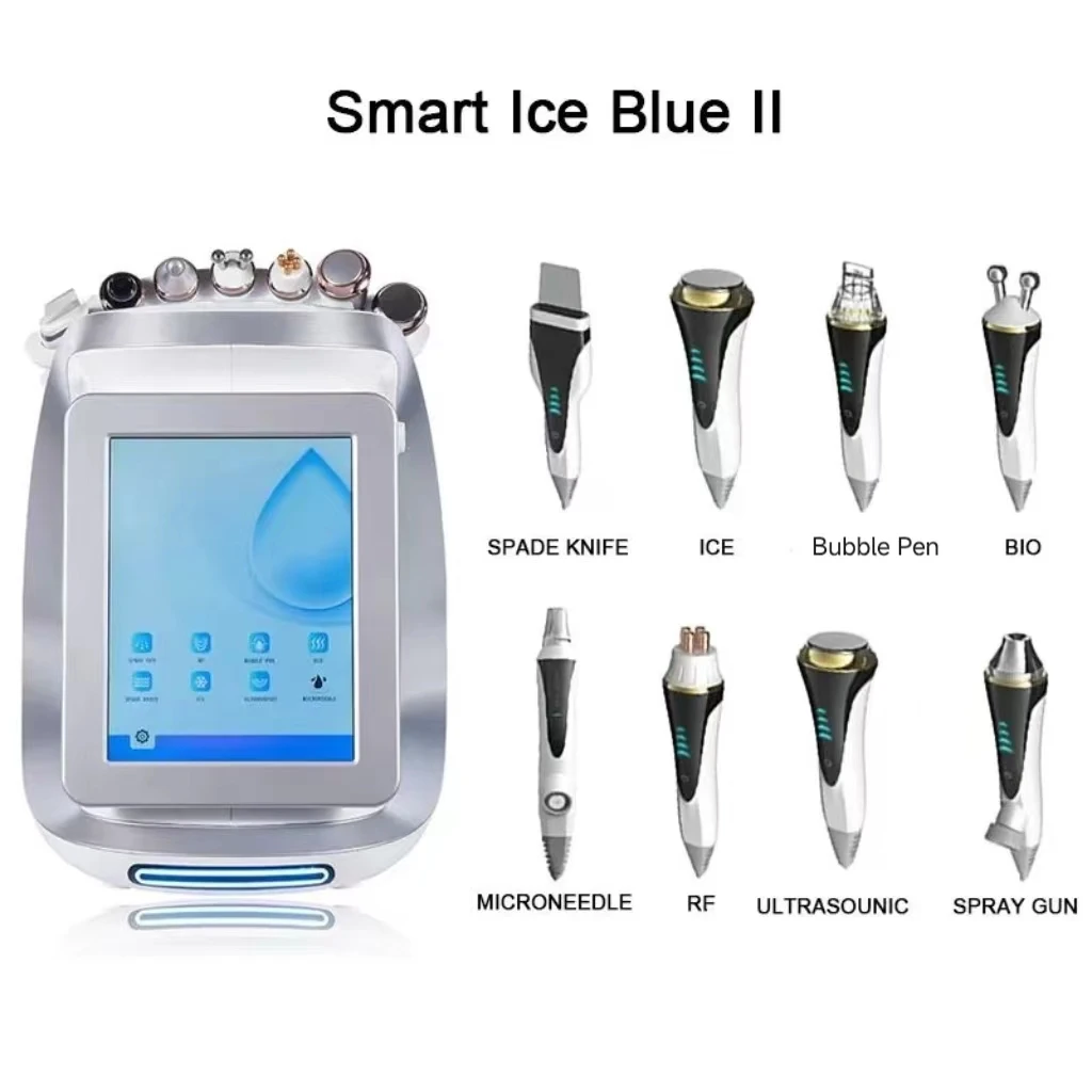 New Water Dermabrasion Oxygen Ice Blue Smart Jet Aqua Peel Small Bubble Skin Cleansing Device Facial Machine