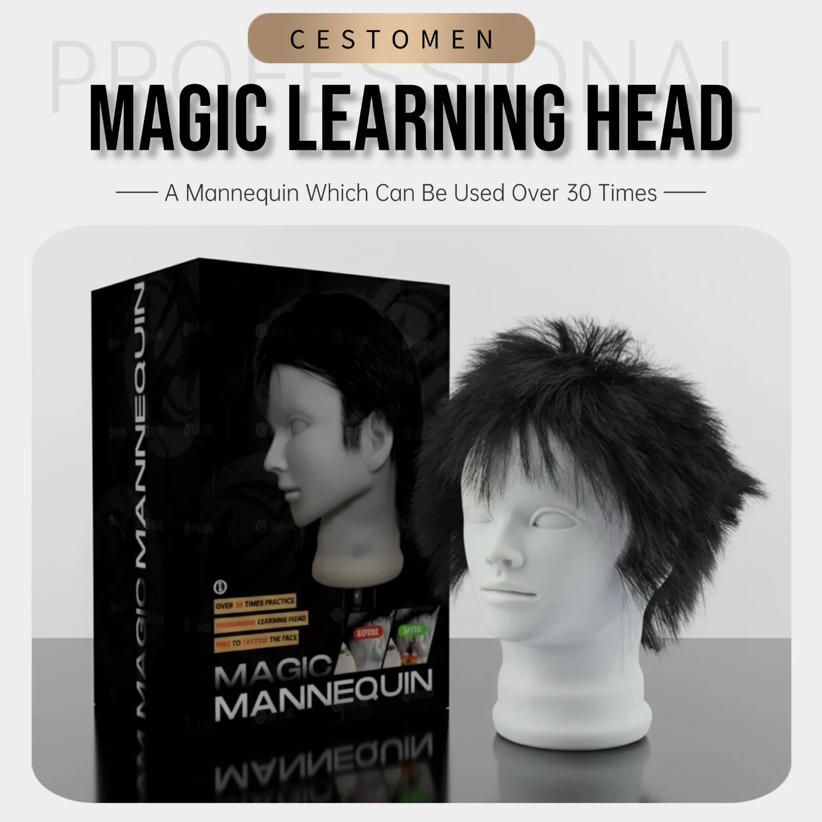 Real Human Hair Regrowth Mannequin Head With Stand Barber Haircut Practice Manikin Hairdresser Training Doll Head For Styling