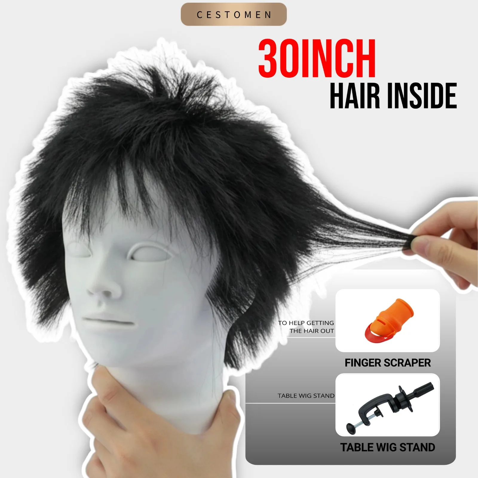 Real Human Hair Regrowth Mannequin Head With Stand Barber Haircut Practice Manikin Hairdresser Training Doll Head For Styling