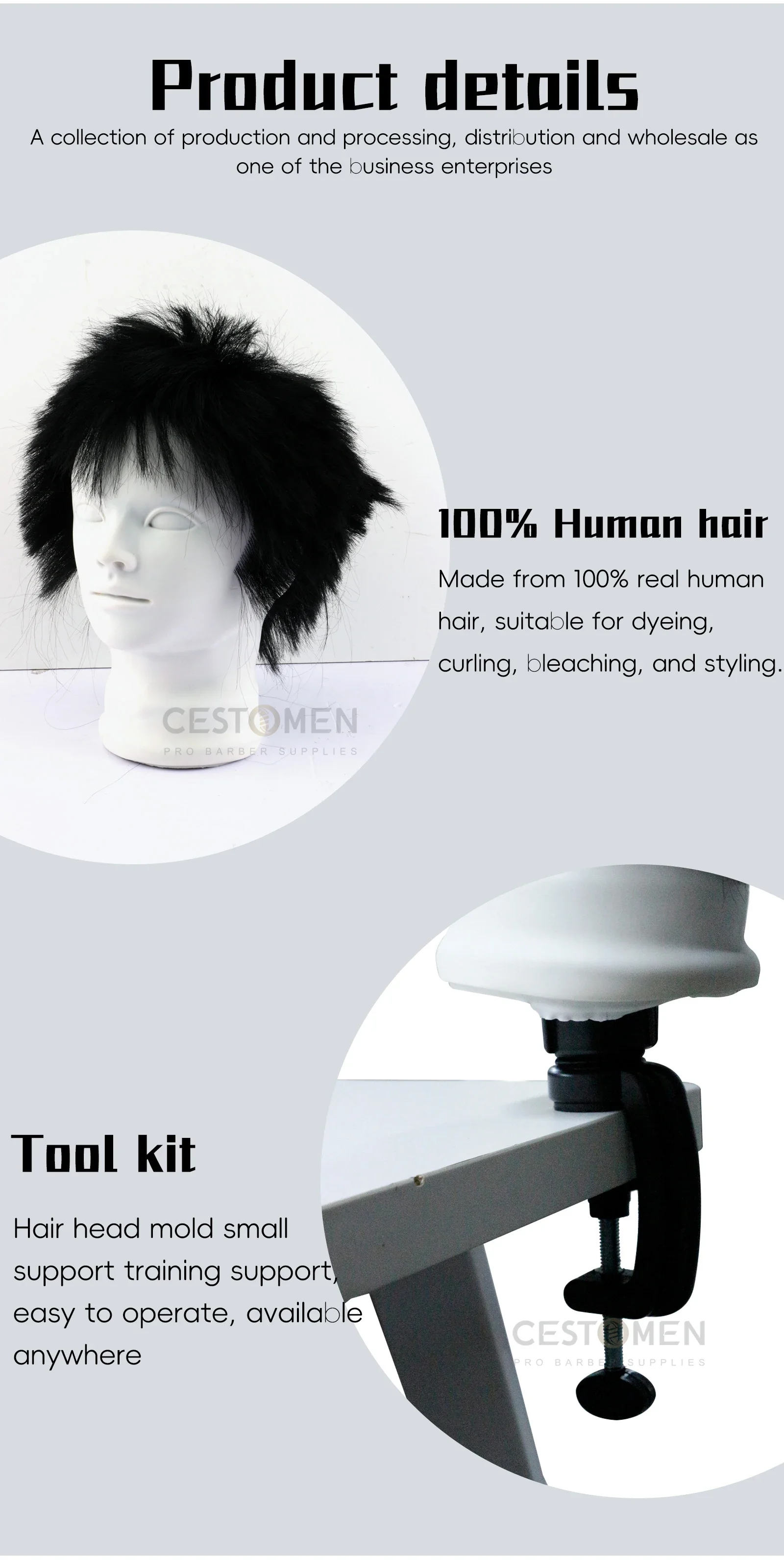 Real Human Hair Regrowth Mannequin Head With Stand Barber Haircut Practice Manikin Hairdresser Training Doll Head For Styling