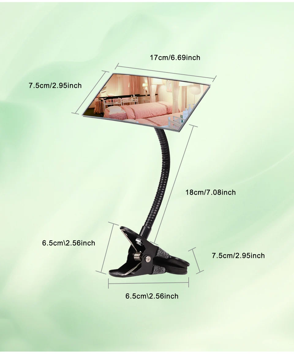 Flexible Clip-on Mirror for Salon Grafting Eyelash Extension 360°Rotatable Mirror Portable Desk Office Mirror Personal Safety
