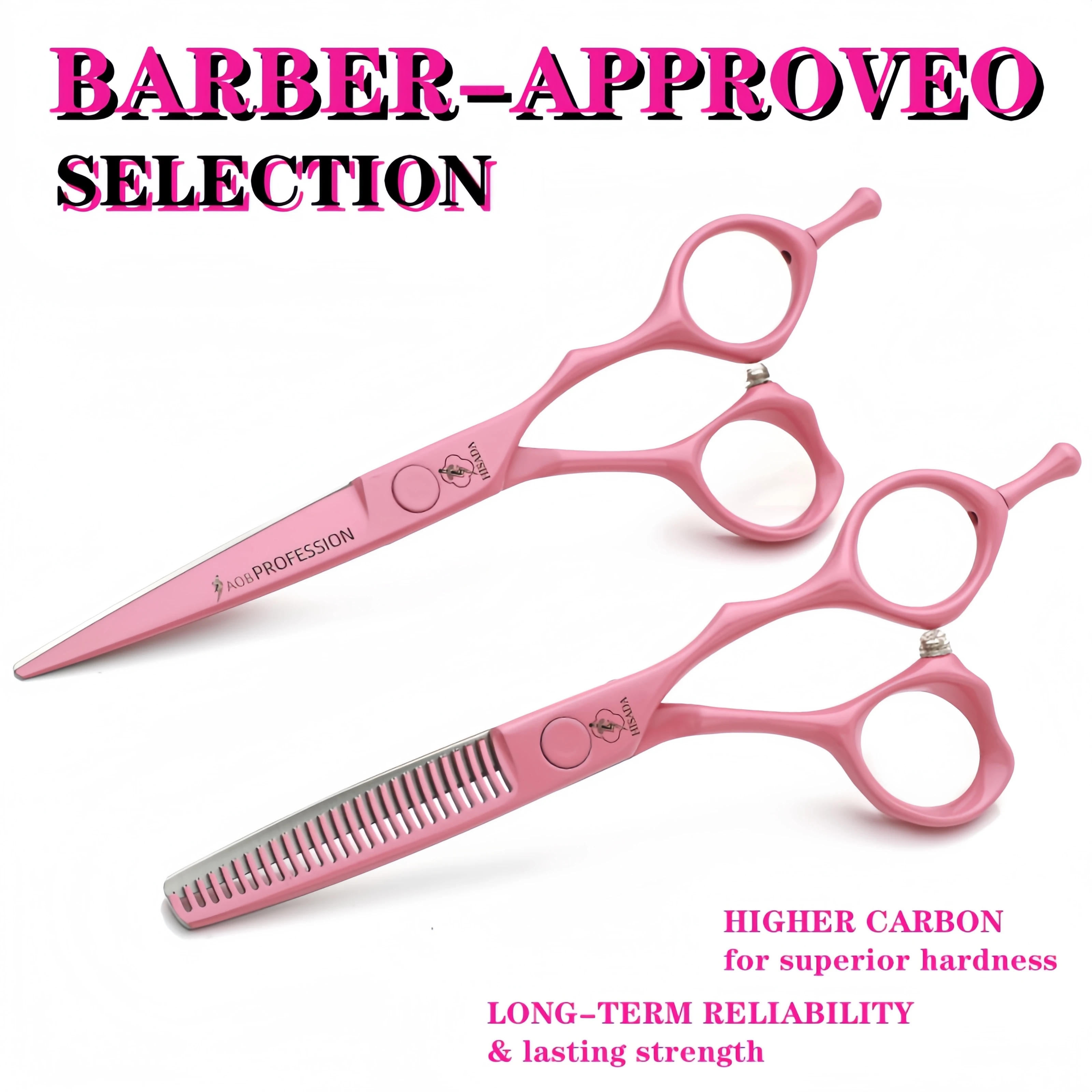 HISADA professional barber scissors 5.5/6.0/6.5 inch pink hairdressing scissors Hair cutting machine Barbershop accessories