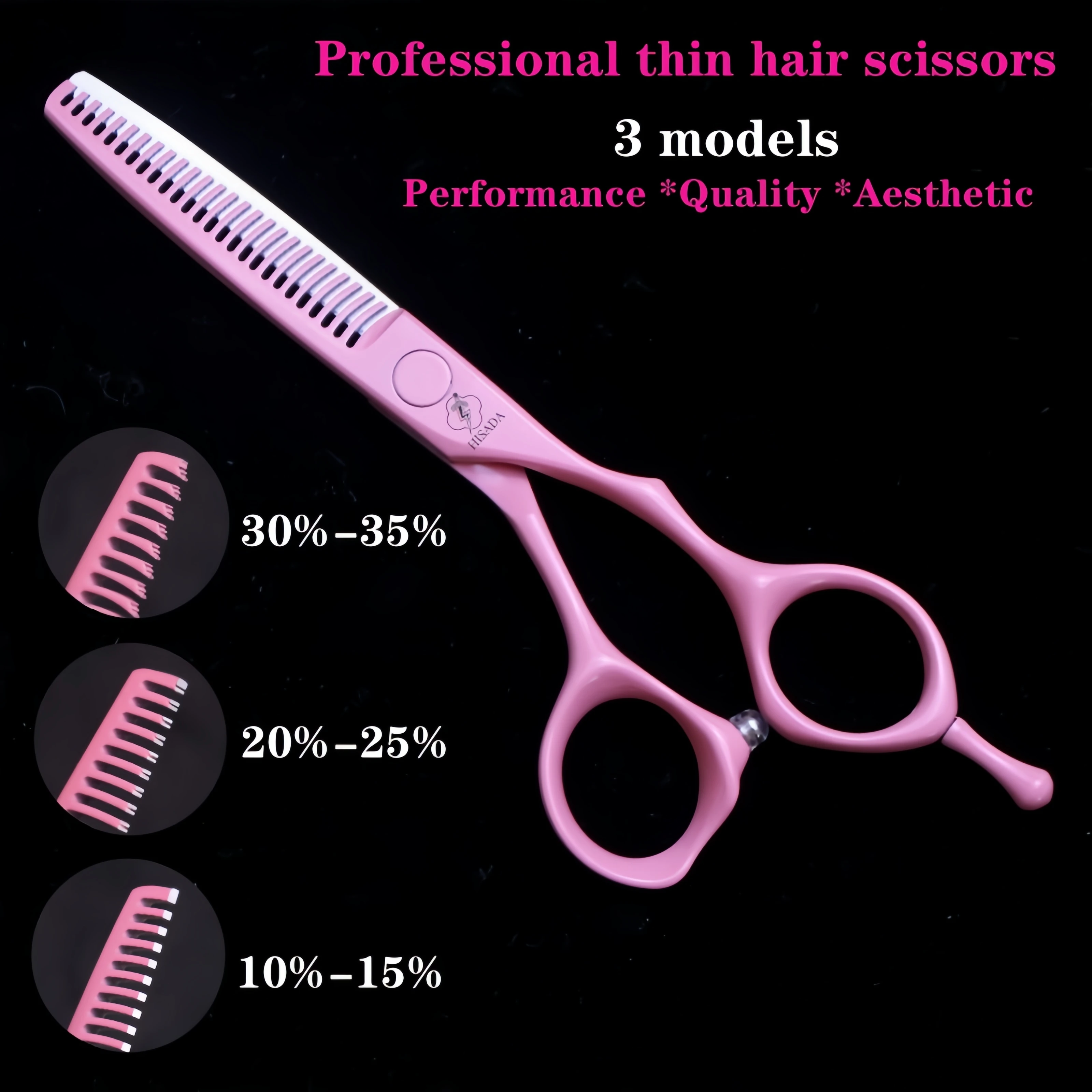HISADA professional barber scissors 5.5/6.0/6.5 inch pink hairdressing scissors Hair cutting machine Barbershop accessories