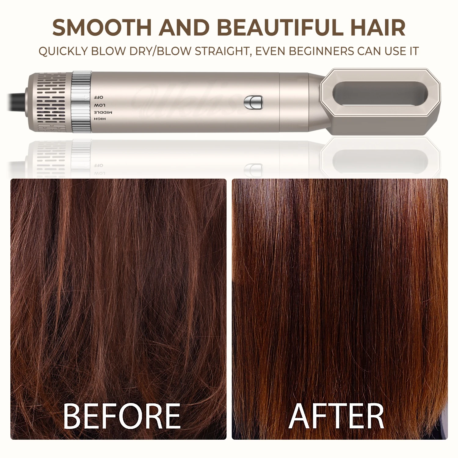 UKLISS Professional Hair Dryer 5 In 1 Hair Styler Hot Air Comb Electric Hair Heating Brush High Speed Blow Dryer Hair Brush