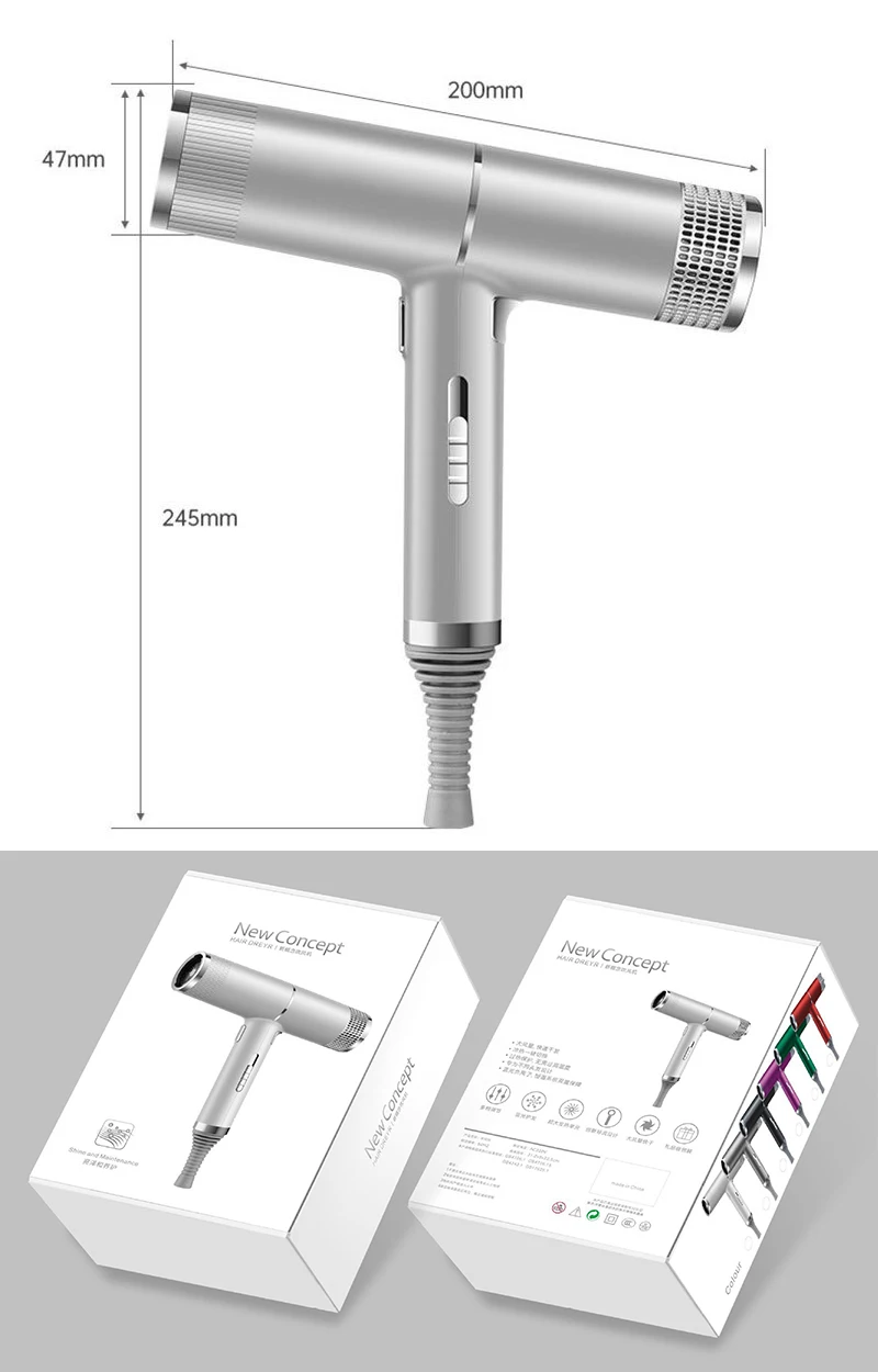Professional Hair Dryer Infrared Negative Ionic Blow Dryer Hot Cold Wind Salon Hair Styler Tool Hair Blower Electric Blow Drier