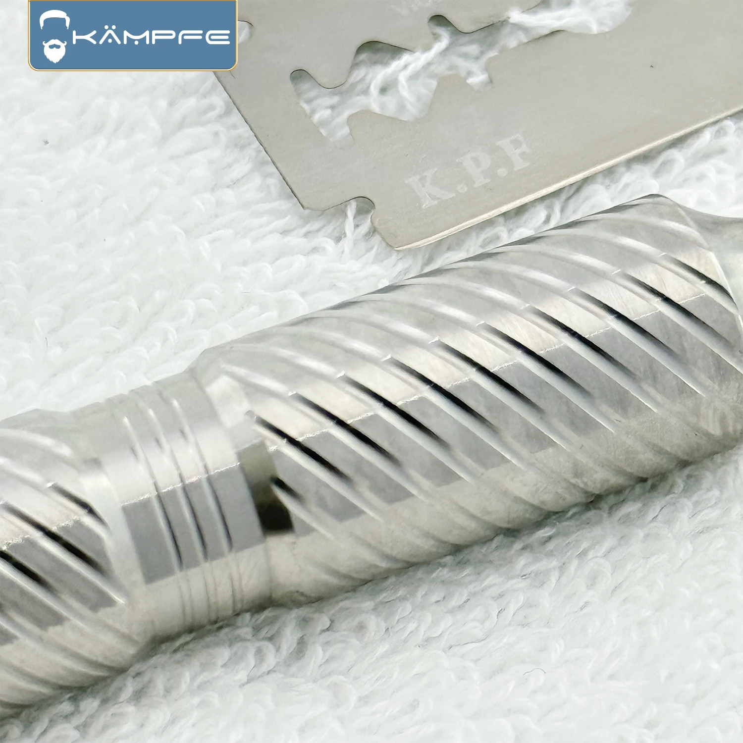 KAMPFE Polished Titanium Anti slip Razor Handle Men's CNC manual Safety Shaver Components