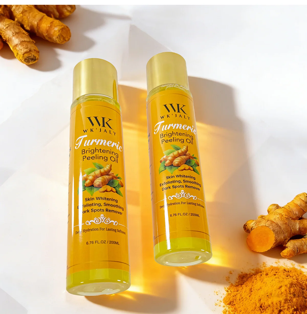 WK JALY Yellow Peeling Oil For All Skin Tone, With Natural Turmeric, Lightening, Improve Rough Skin, Clean, Smooth, 200ml