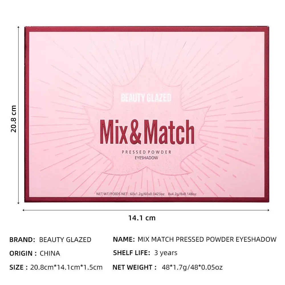BEAUTY GLAZED 68 Colors Eye Shadow Palette Mix & Match Waterproof Shimmer Highlighter Blush Contour Eyeshadow Makeup Palette