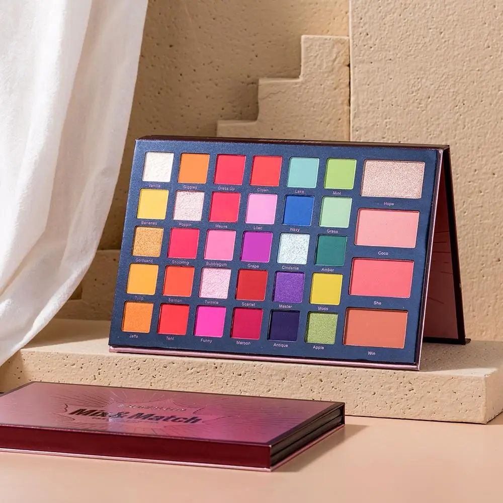 BEAUTY GLAZED 68 Colors Eye Shadow Palette Mix & Match Waterproof Shimmer Highlighter Blush Contour Eyeshadow Makeup Palette