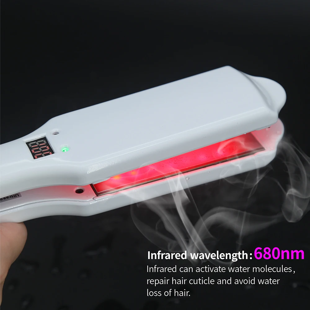 Infrared Ultrasonic Hair Care Iron Recover Damaged Hair Treatment LCD Display Cold Irons Dual Voltage Hair Styling Tool