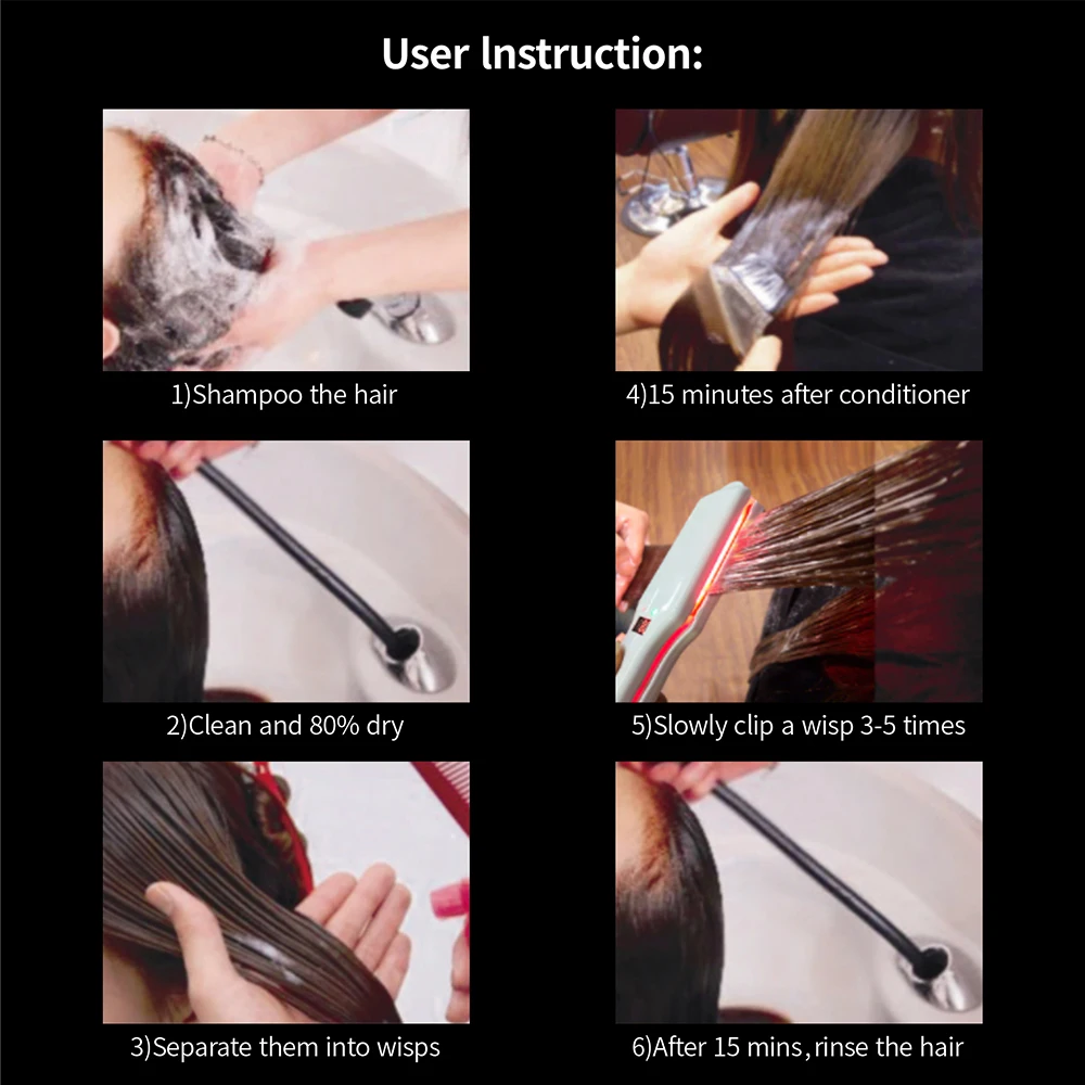 Infrared Ultrasonic Hair Care Iron Recover Damaged Hair Treatment LCD Display Cold Irons Dual Voltage Hair Styling Tool