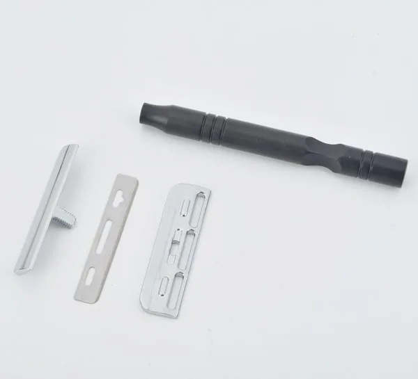 YAQI Chrome And Black Color Aluminum Handle Light Weight AC Blade Excalibur Single-edged Mens Shaving Safety Razor