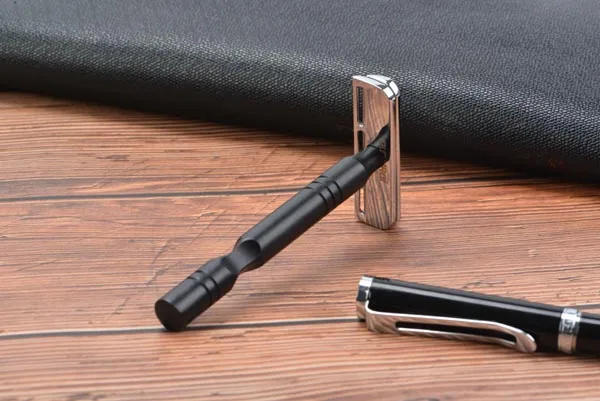 YAQI Chrome And Black Color Aluminum Handle Light Weight AC Blade Excalibur Single-edged Mens Shaving Safety Razor