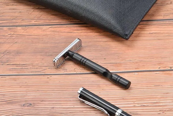 YAQI Chrome And Black Color Aluminum Handle Light Weight AC Blade Excalibur Single-edged Mens Shaving Safety Razor