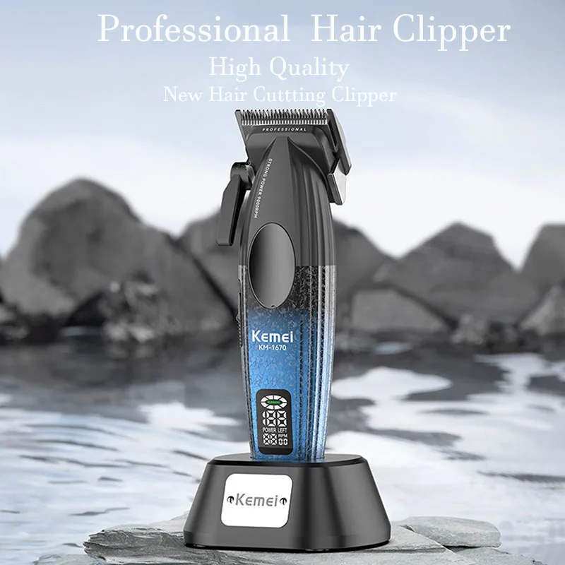 Kemei KM1670 Professional Hair Clipper Baber Electric Hair Trimmer Hair Cutting Machine With Charging Base For Men Men Gift