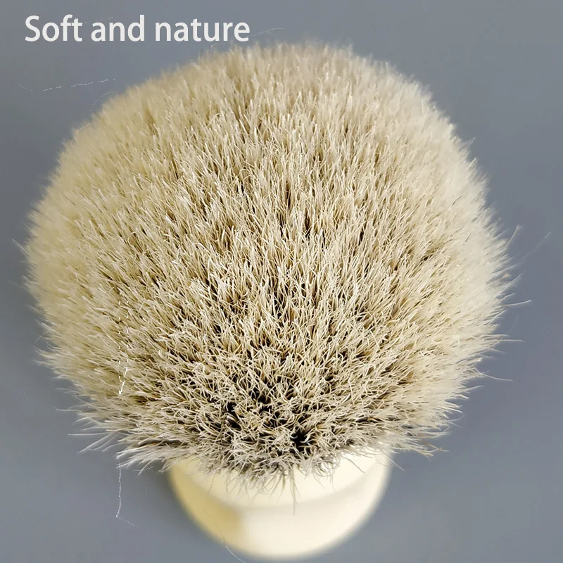 Dscosmetic Soft Silvertip Natural Hair Shaving Brush with Black Resin Handle