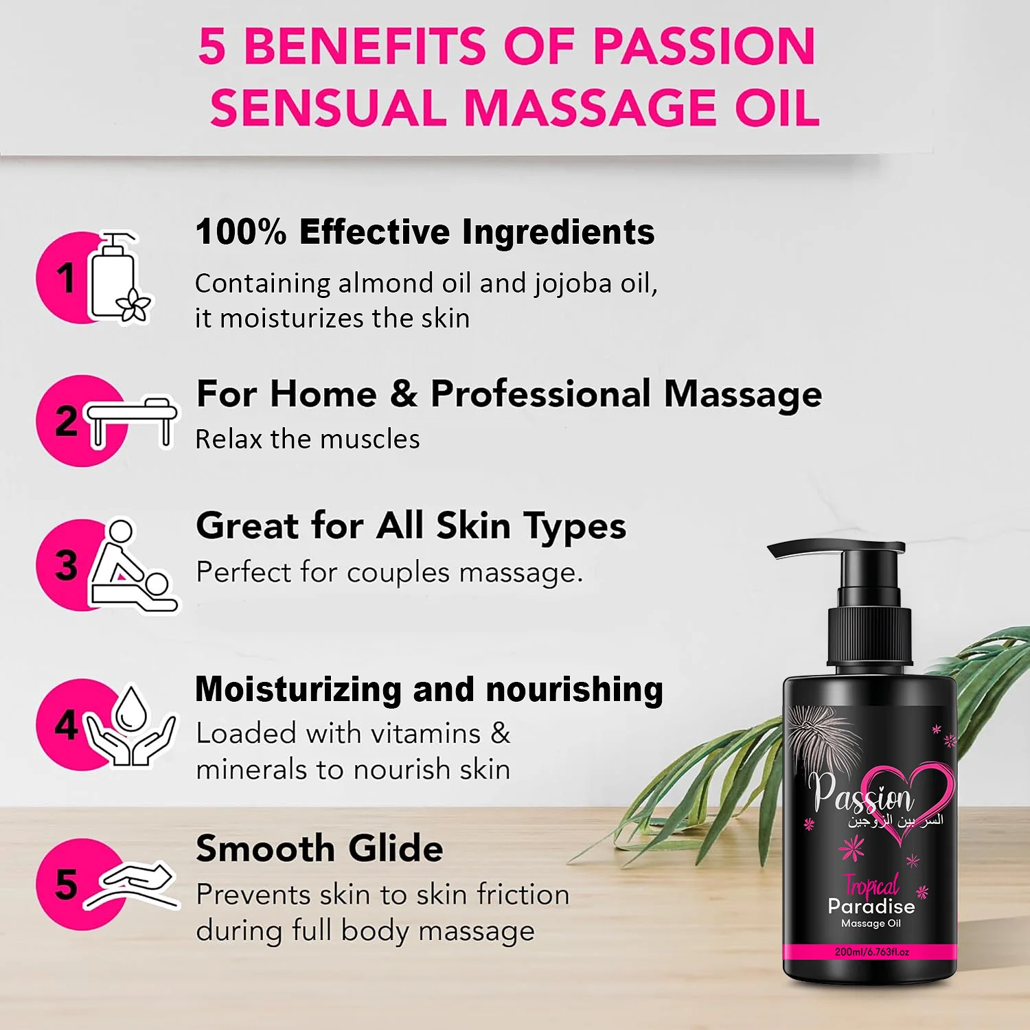 2PCS Sensual Body Oil for Couples, Enriched with Sweet Almond, Jojoba, and Lightweight, Fast-Absorbing Formula Hydrates Skin.