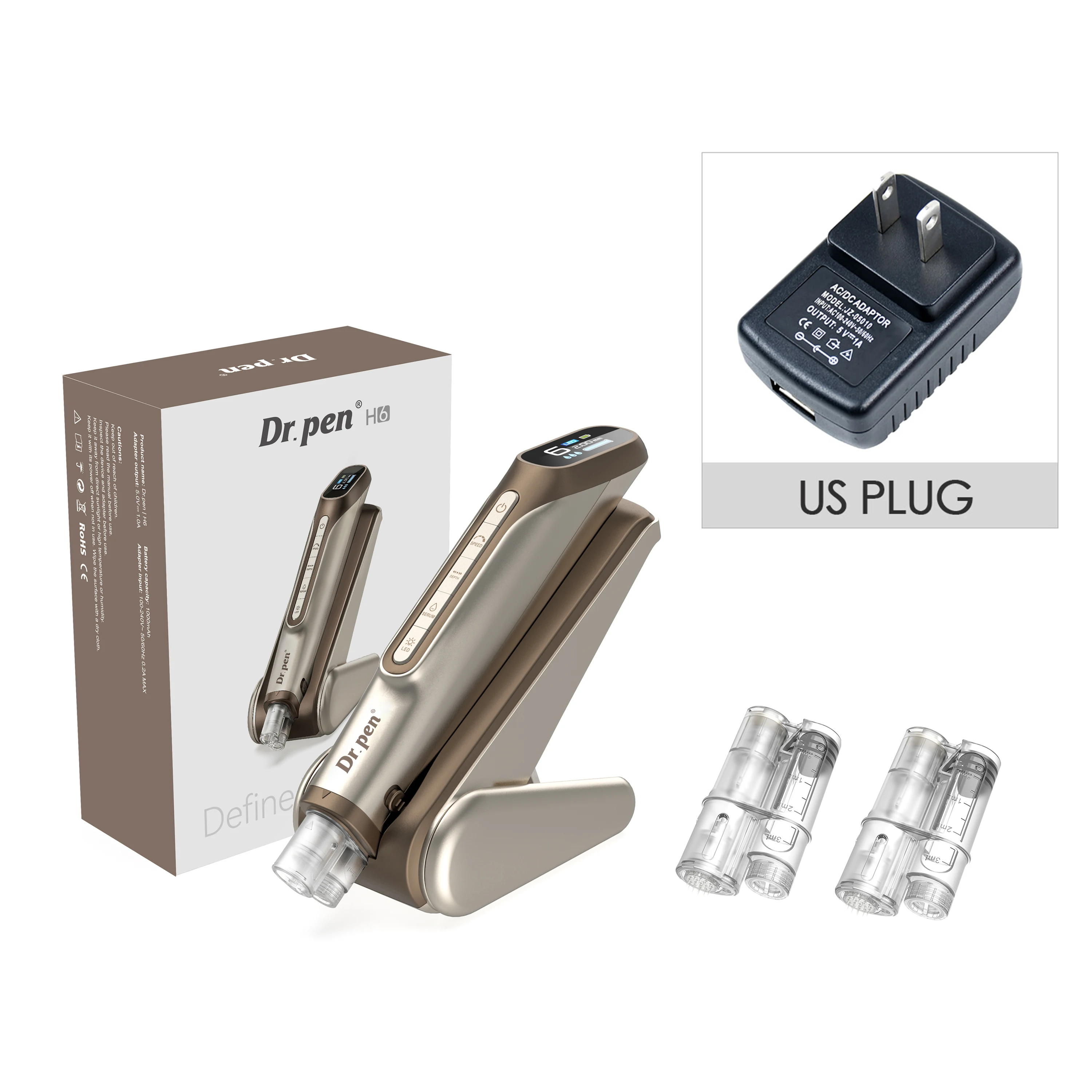 Dr. Pen H6 Newly Upgraded Dual Cartridge Design Intelligent Infusion Microneedling Pen Needle Length 0.25mm As a High-End Gift