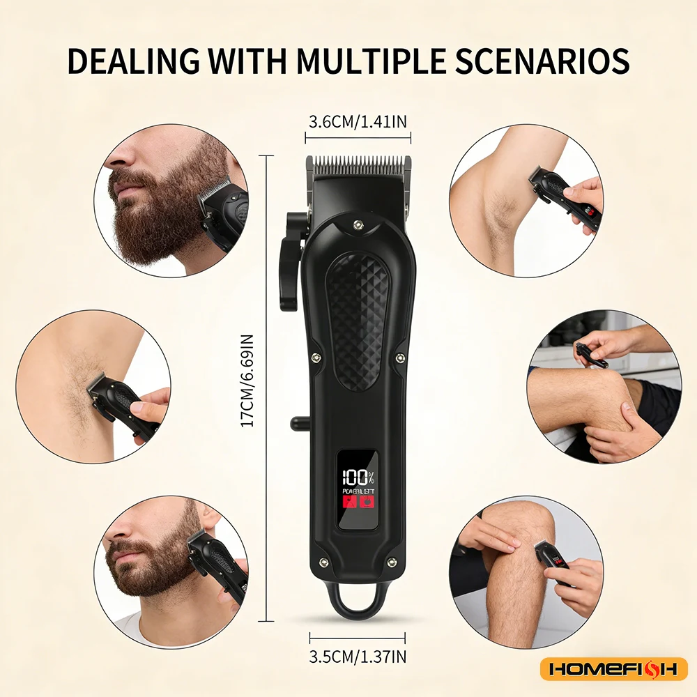 Professional USB Rechargeable Hair Clipper & Beard Trimmer, Cordless, Ideal Gift For Men