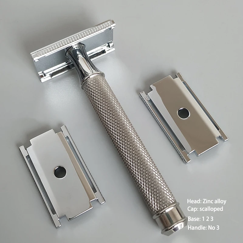 Dscosmetic AX-SE Zinc Alloy Double Edge Safety Razor with Stainless Steel Handle