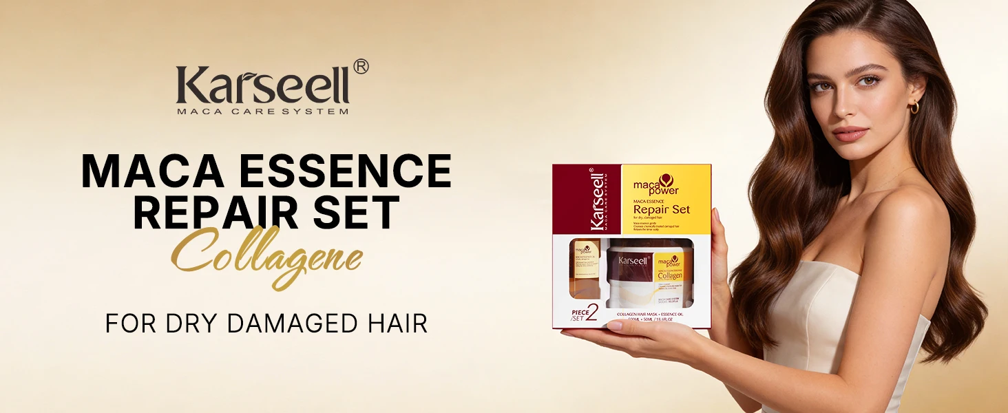 Karseell Collagen Hair Treatment Deep Repair Hair Mask 500ml + Argan Oil Hair Serum 50ml for Dry Damaged Hair All Hair Types