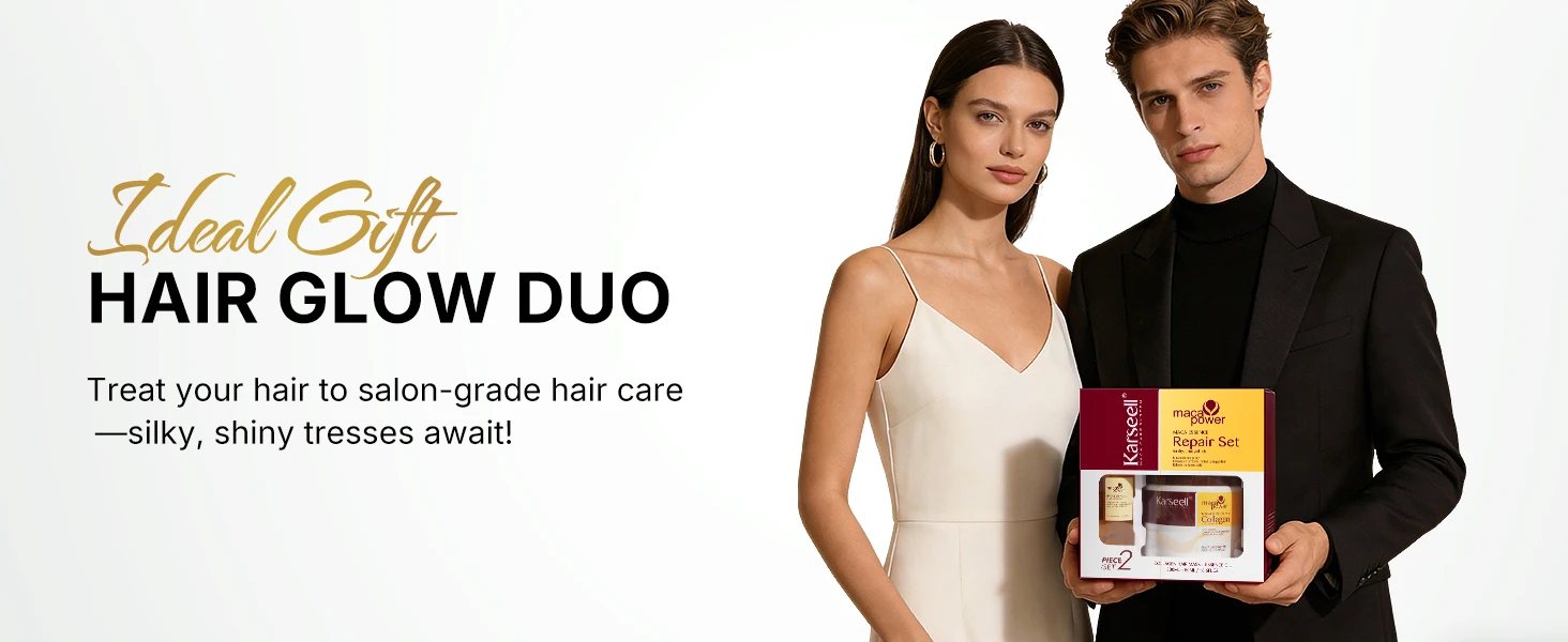 Karseell Collagen Hair Treatment Deep Repair Hair Mask 500ml + Argan Oil Hair Serum 50ml for Dry Damaged Hair All Hair Types