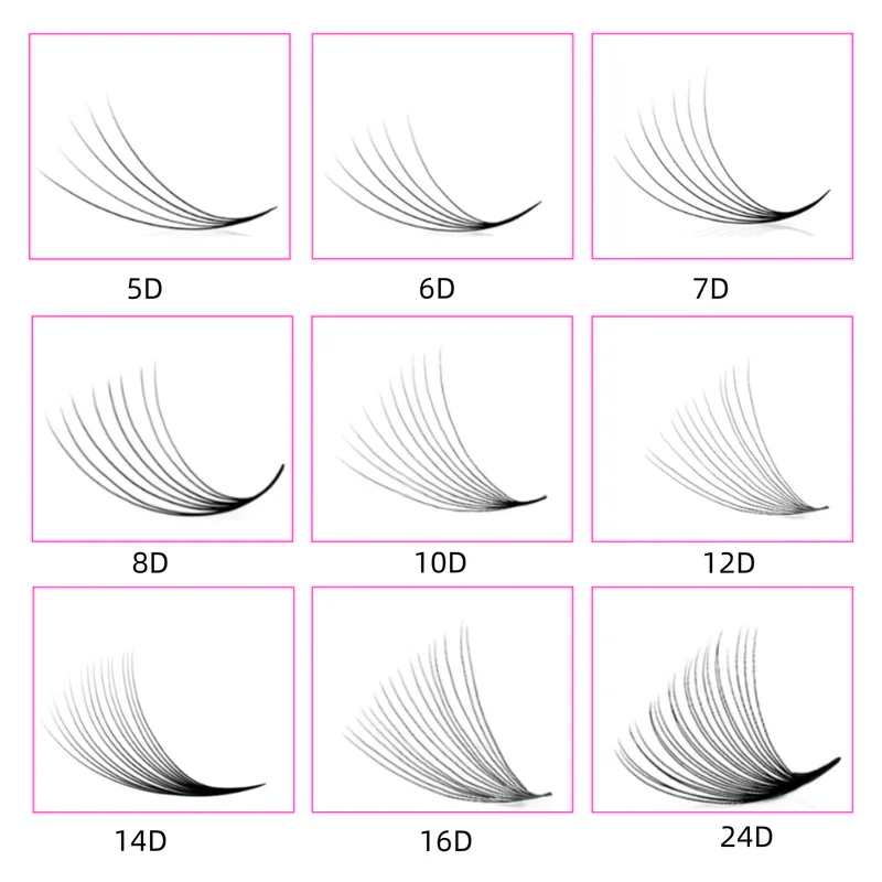 TDANCE 1500 Fans Loose Fans Slim Narrow Sharp Stem Pointy Base Loose Fans Medium Stem Thin Premade Volume Fans Eyelashes