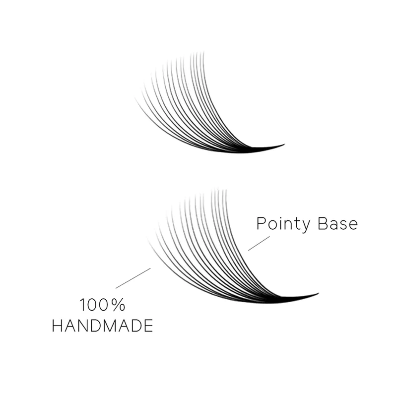 TDANCE 1500 Fans Loose Fans Slim Narrow Sharp Stem Pointy Base Loose Fans Medium Stem Thin Premade Volume Fans Eyelashes