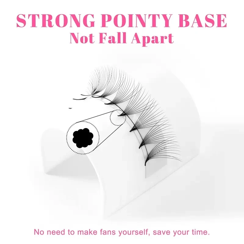 TDANCE 1500 Fans Loose Fans Slim Narrow Sharp Stem Pointy Base Loose Fans Medium Stem Thin Premade Volume Fans Eyelashes